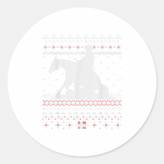 Ruitend paard Westerne paardenrugleuning Ronde Sticker