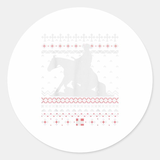 Ruitend paard Westerne paardenrugleuning Ronde Sticker (Voorkant)