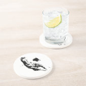 Ruitend paard zandsteen onderzetter (Zijkant)