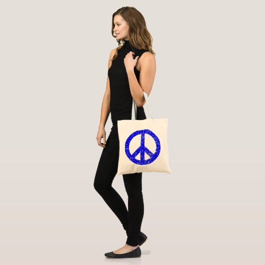 Ruitend Vredessymbool - Blauw Tote Bag (Voorkant (model))