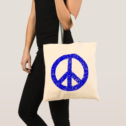 Ruitend Vredessymbool - Blauw Tote Bag (Voorkant (product))