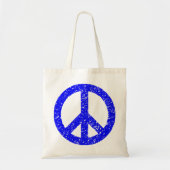 Ruitend Vredessymbool - Blauw Tote Bag (Voorkant)