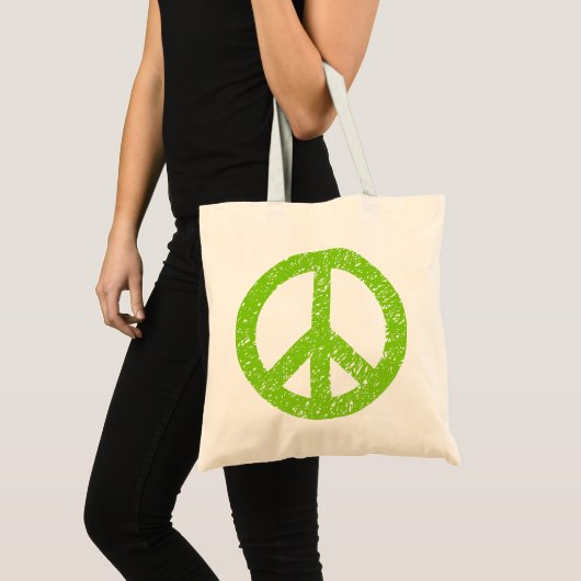 Ruitend vredessymbool - Martian Green Tote Bag (Voorkant (product))
