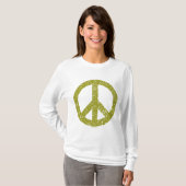 Ruitend vredessymbool - Olive Green T-shirt (Voorkant volledig)
