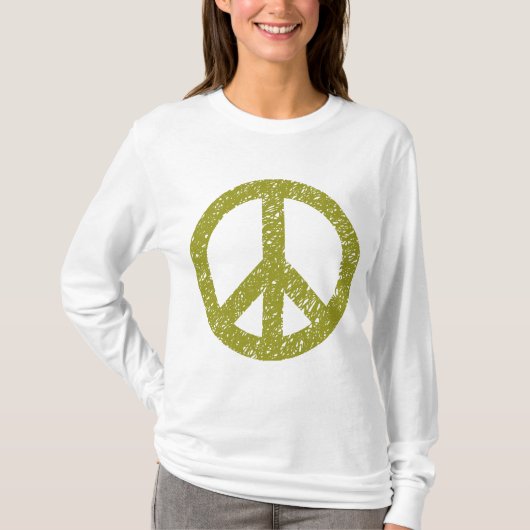 Ruitend vredessymbool - Olive Green T-shirt (Voorkant)