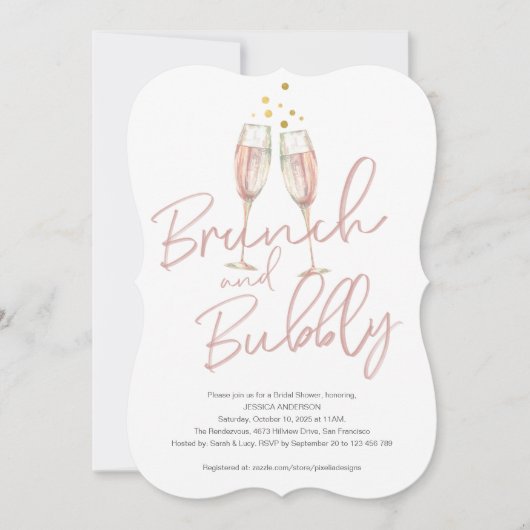 Ruitende kalligrafibrunch en onbezonnen vrijgezell kaart (Voorkant)