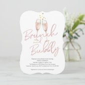 Ruitende kalligrafibrunch en onbezonnen vrijgezell kaart (Staand voorkant)