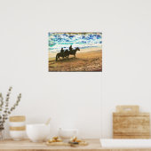 Ruitende paarden aan de strand poster (Keuken)
