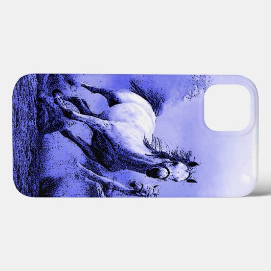 Ruitende paarden en blauw motorlicht Case-Mate iPhone case (Achterkant (horizontaal))