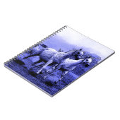 Ruitende paarden en blauw motorlicht notitieboek (Linkerzijde)