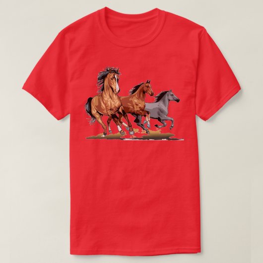 Ruitende paarden voor paardenoverlast t-shirt (Design voorkant)