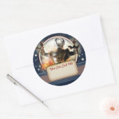 Ruitende robot Name Tag-stickers Ronde Sticker (Envelop)