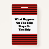 Ruitende scheepvaartskool voor gevaccineerde Humor Badge (Achterkant)