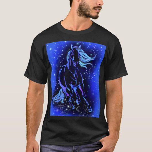 Ruitende T-Shirt Blue Moonlight Sterrennacht (Voorkant)