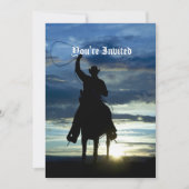 Ruitende zonsonderrug Riding cowboy silhouette Kaart (Voorkant)