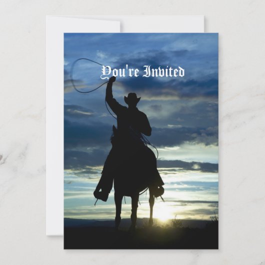 Ruitende zonsonderrug Riding cowboy silhouette Kaart (Voorkant)