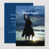 Ruitende zonsonderrug Riding cowboy silhouette Kaart (Voorkant / Achterkant)