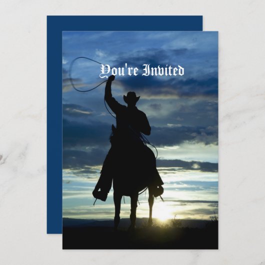 Ruitende zonsonderrug Riding cowboy silhouette Kaart (Voorkant / Achterkant)