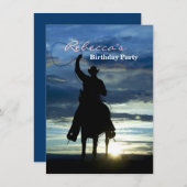 Ruitende zonsonderrug Riding cowboy silhouette Kaart (Voorkant / Achterkant)