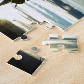 Ruitende zonsonderrug Riding cowboy silhouette Legpuzzel (Zijkant)