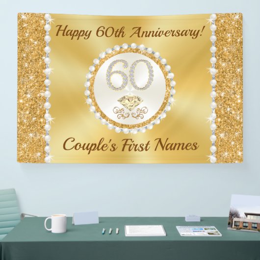 Ruitendiamant, 60ste Jubileum-banner voor bruiloft Spandoek (Beurs)