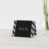 Ruitendiamant en zwarte strepen bedankkaart (Voorkant)