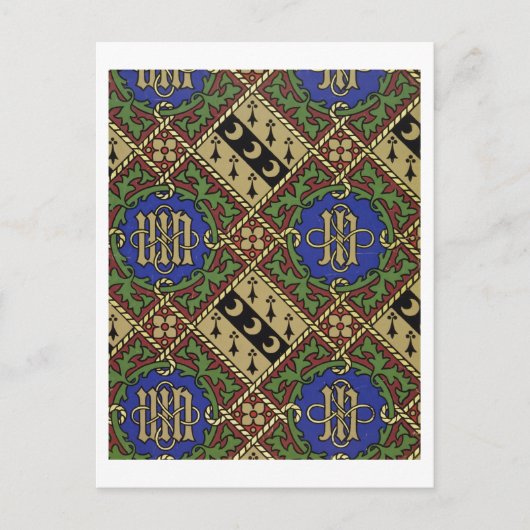 Ruitendrukkerij, kerkelijk behangselontwerp briefkaart (Voorkant)