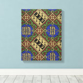 Ruitendrukkerij, kerkelijk behangselontwerp canvas afdruk (Insitu (Houten vloer))