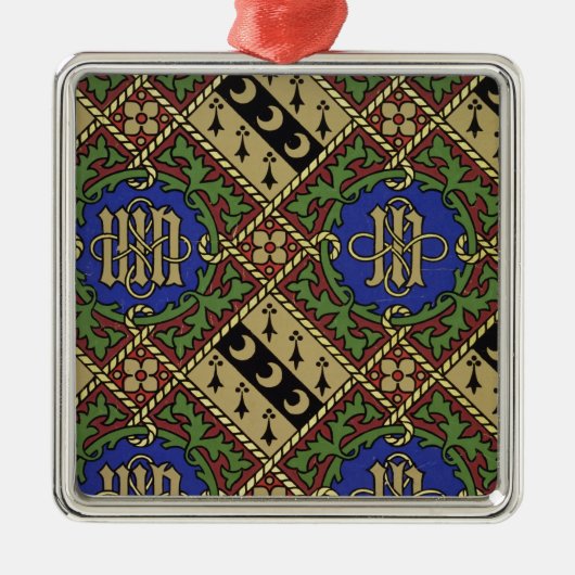 Ruitendrukkerij, kerkelijk behangselontwerp metalen ornament (Voorkant)