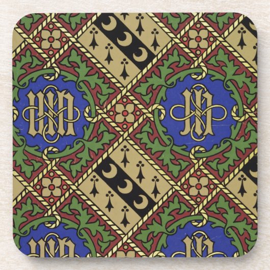 Ruitendrukkerij, kerkelijk behangselontwerp onderzetter (Voorkant)