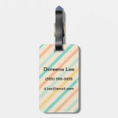 Ruitengestreepte patroon van Retro grunge Bagagelabel (Achterkant verticaal)