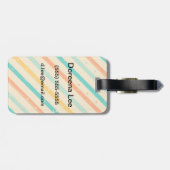 Ruitengestreepte patroon van Retro grunge Bagagelabel (Achterkant horizontaal)