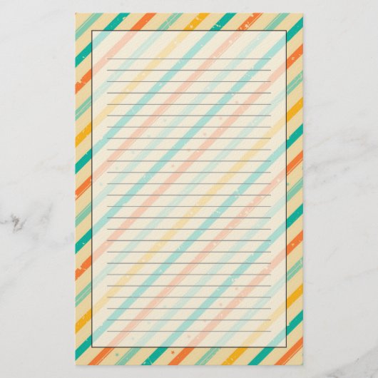 Ruitengestreepte patroon van Retro grunge Briefpapier (Voorkant)