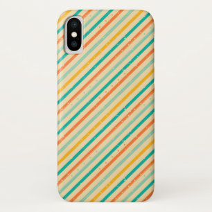Ruitengestreepte patroon van Retro grunge iPhone X Hoesje