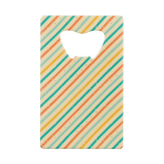 Ruitengestreepte patroon van Retro grunge Creditkaart Flessenopener (Achterkant)