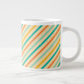 Ruitengestreepte patroon van Retro grunge Grote Koffiekop (Rechts)