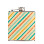 Ruitengestreepte patroon van Retro grunge Heupfles (Voorkant)