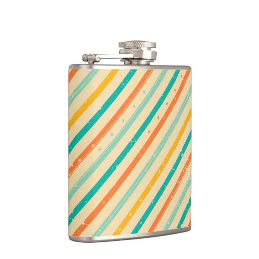 Ruitengestreepte patroon van Retro grunge Heupfles (Rechts)