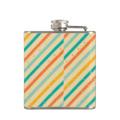 Ruitengestreepte patroon van Retro grunge Heupfles (Achterkant)