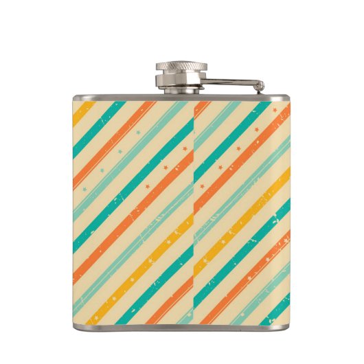 Ruitengestreepte patroon van Retro grunge Heupfles (Achterkant)