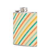 Ruitengestreepte patroon van Retro grunge Heupfles (Links)