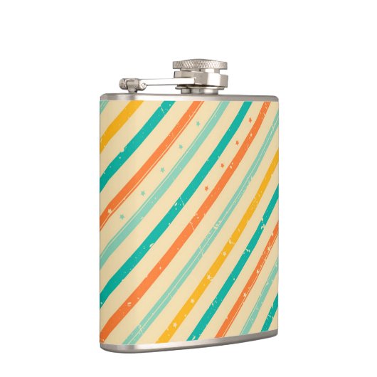 Ruitengestreepte patroon van Retro grunge Heupfles (Rechts)