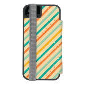 Ruitengestreepte patroon van Retro grunge Incipio iPhone Portemonnee Hoesje (Agenda Achterkant)