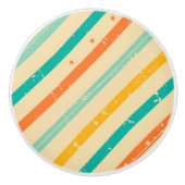 Ruitengestreepte patroon van Retro grunge Keramische Knop (Voorkant)