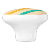 Ruitengestreepte patroon van Retro grunge Keramische Knop (Zijkant)