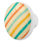 Ruitengestreepte patroon van Retro grunge Keramische Knop (Rechts)