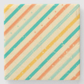 Ruitengestreepte patroon van Retro grunge Stenen Onderzetter (Voorkant)