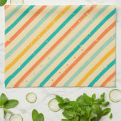 Ruitengestreepte patroon van Retro grunge Theedoek (Gevouwen)