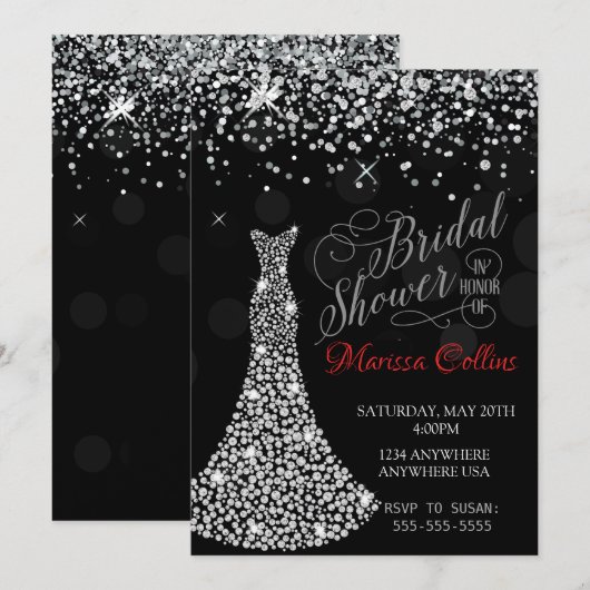 Ruitenjurk Bridal doucheuitnodiging, neushoorn Kaart (Voorkant / Achterkant)