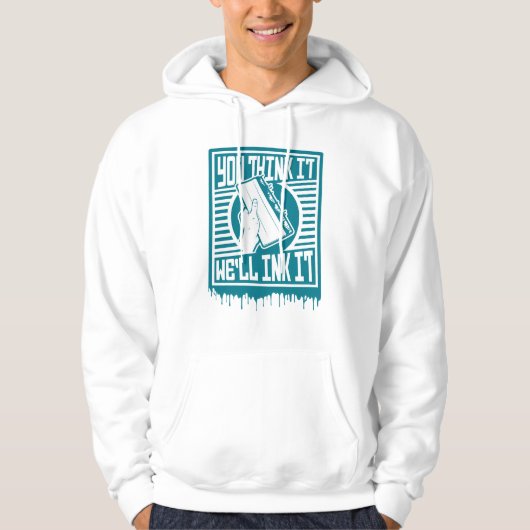 Ruitenkijkhoek Afdrukken Obey Ink-ontwerp Hoodie (Voorkant)